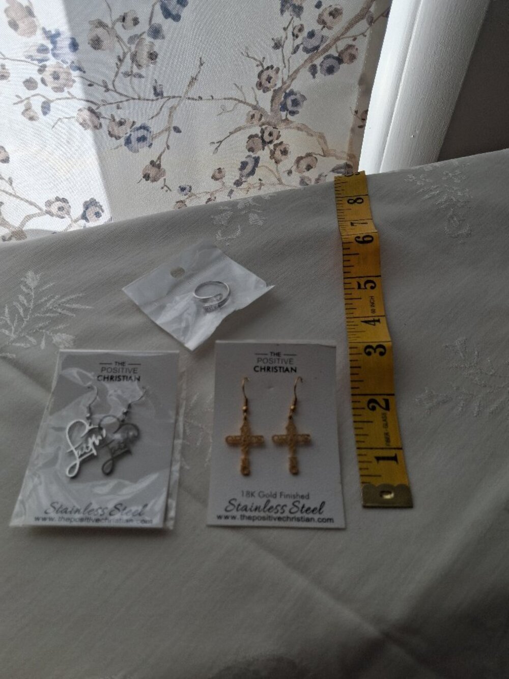 5 Piece Christian Jewelry Lot Faith Amazing Grace Earrings Ring